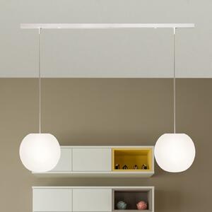 Casablanca Acai viseća lampa, bijela, duga, s dvije svjetiljke, Ø 21 cm, E27, prigušiva, Bijela, Dnevni boravak/blagovaonica, Staklo