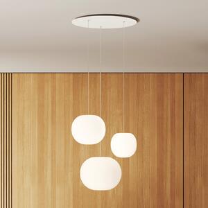 Casablanca Acai viseća lampa, bijela, s tri svjetla, 16 cm/21 cm/26 cm, prigušiva, Bijela, Dnevni boravak/blagovaonica, Staklo