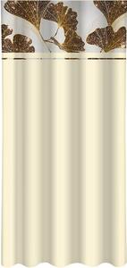 Klasična kremasta zavjesa s otiskom zlatnih listova gingka Širina: 160 cm | Duljina: 250 cm