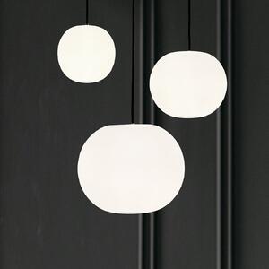 Casablanca Acai viseća lampa, bijela/crna, 16 cm/21 cm/26 cm, prigušiva, Bijela, Dnevni boravak/blagovaonica, Staklo