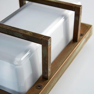 Moretti Luce Ice Cubic 3415 vanjska zidna svjetiljka, starinski mesing, prigušiva, Bronca / stari mesing, Metal