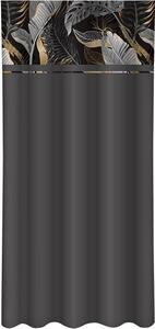 Jednostavna tamno siva zavjesa sa sivim i zlatnim tiskom Širina: 160 cm | Duljina: 250 cm