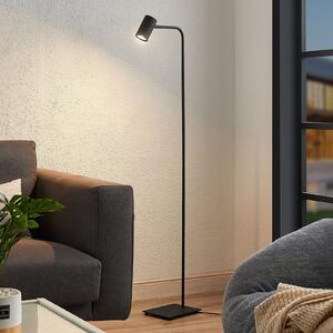 Lindby Sanad podna lampa, visina 140 cm, crna, metal, GU10, Crno, Dnevni boravak/blagovaonica, Metal