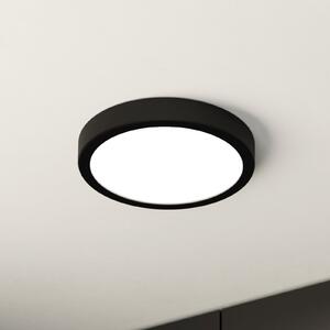 EGLO LED stropna svjetiljka Fueva 5 IP44 3000K crna Ø21cm, Crno, kupaonica, Metal
