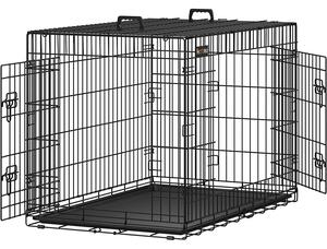 Kavez za pse, sklopivi nosač za kućne ljubimce, crni 107 cm | FEANDREJA