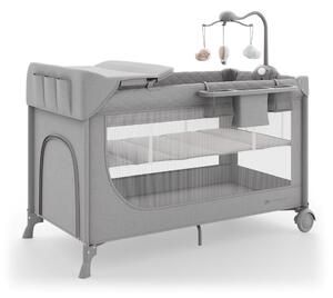 Kinderkraft Putni krevetić LEODY UP, Grey s dodacima