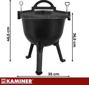 Kaminer emajlirani gusani kotlić 10L s poklopcem (za kotlovinu, gulaš, otvorenu vatru)