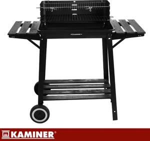 Kaminer vrtni roštilj na ugljen s ražnjem (rotisserie), poklopcem i policama 93x41x86 cm