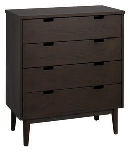 Komoda od punog hrasta u tamnoj prirodnoj boji 75x85x38 cm Garrison – Rowico