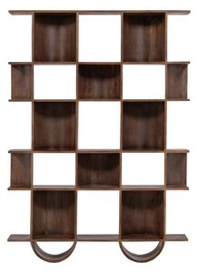 Tamno smeđa biblioteka od masivnog manga 130x180x35 cm Sinne – WOOOD