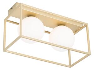 Dizajnerska stropna svjetiljka zlatna s bijelim 2 -svjetlima - Aniek