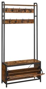 Predsobni zid TAYLOR s ormarićem za cipele 180x85 cm, rustikalno smeđa