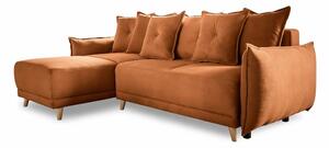 Ciglasta sklopiva kutna garnitura od samta (promjenjiva) Lazy Lukka – Miuform