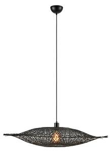 Mat crna viseća svjetiljka s bambusovim sjenilom ø 92 cm Kumo – Markslöjd