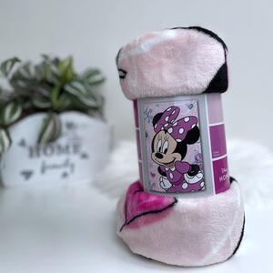 Ružičasta deka za bebe od mikropliša 100x150 cm Minnie Flowers – Jerry Fabrics