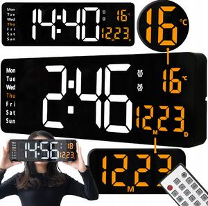 Moderna xxl led elektronička budilica 39cm usb + daljinski