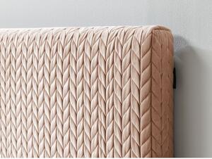 Ružičasti tapecirani bračni krevet s prostorom za pohranu s podnicom 160x200 cm Adele - Bobochic Paris