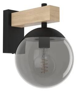 VANJSKA ZIDNA LAMPA 1xE27 IP44, SMEĐA/CRNO-PROZIRNA BUFALATA 900671