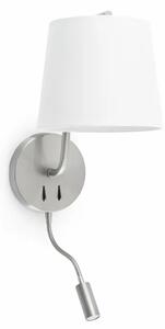 BERNI SATIN NICKEL ZIDNA SVJETILJKA WITH LED READER 1XE27 FR29331