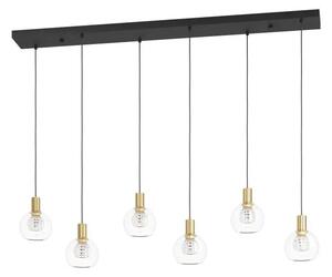 VISILICA 6xLED 6X5,4W, D-1380, CRNA/MESING/STAKLO TERQUE 390281