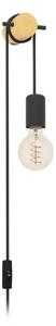 ZIDNA LAMPA 1xE27 DRVO/CRNI KABEL BUDDON 43898