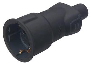 50197 UTIČNICA 2P+E/16A/230V MAX.3680W GUMENA CRNA SA ZAŠTITOM LE050197
