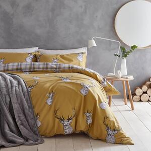 Žuta posteljina Catherine Lansfield Stag, 135 x 200 cm