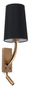 REM OLD GOLD ZIDNA SVJETILJKA WITH LED READER BLACK SHADE FR29683-21