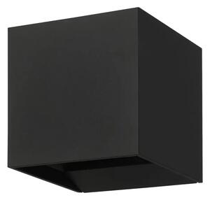 VANJSKA ZIDNA LAMPA 2xLED 2X2,8W, 100X100 KOCKA CRNA CALPINO 3 901064