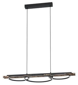 VISILICA 3xLED 2X12,5W + 15,5W, DIMABILNA, CRNA/BIJELA, RUSTIK DRVO BOYAL 99624