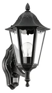 VANJSKA ZIDNA LAMPA 1xE27 SENZOR, CRNA/SREBRNA NAVEDO 93458
