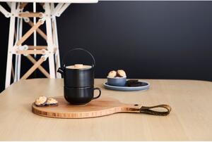 Crni keramički čajnik sa šalicom Bredemeijer Umea, 500 ml