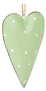 Set od 3 zelena metalna viseća ukrasa Dakls Dotty Heart