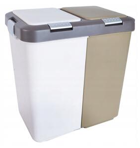 Bijela/bež plastična kanta za smeće 2x20 l za odvojeni otpad Duo Dust – Orion