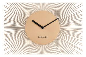 Zidni sat u zlatnoj boji Karlsson božur, ø 45 cm