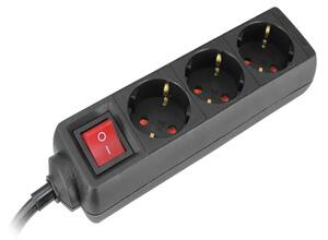 232-326 TROSTRUKA PRENOSIVA UTIČNICA 16 A 250 V ~ 3500 W SA SKLOPKOM, CRNA 3856024406178