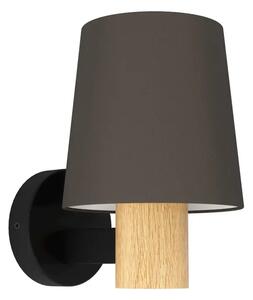 ZIDNA LAMPA 1xE27 CRNA/ DRVO/TEKSTIL SMEĐA EDALE 43783