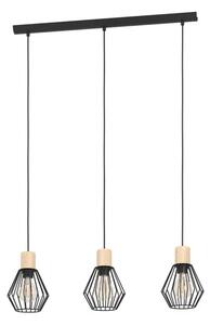 VISILICA 3xE27 CRNA/DRVO PALMORLA 44094