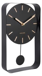 Crni zidni sat s visak Karlsson Charm, visina 32,5 cm