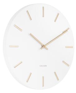 Bijeli zidni sat sa kazaljkama u zlatnoj boji Karlsson Charm, ø 30 cm