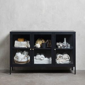 Crna metalna vitrina 132x85 cm Carmel – Unique Furniture