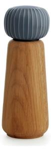 Mlin za začine od hrastovog drveta drveta s antracit porculanskim detaljima Kähler Design Hammershoi, visine 17,5 cm