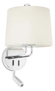 MONTREAL CHROME ZIDNA SVJETILJKA WITH READER BEIGE SHADE FR24033-02