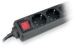 232-524 Peterostruka prenosiva utičnica 16 A 250 V ~ 3500 W sa sklopkom, crna 3858890447521