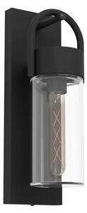 VANJSKA ZIDNA LAMPA 1xE27 IP44, CRNA/PROZIRNO STAKLO, CARRARO 900285