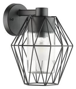 VANJSKA ZIDNA LAMPA 1xE27 ČELIK/CRNA/STAKLO CANOVE 97226