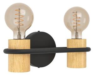 ZIDNA LAMPA 2x E27 CRNA/BOJA DRVETA CHIEVELEY 43542