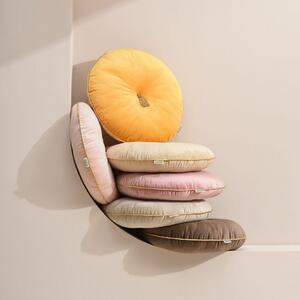 Elegantni okrugli ukrasni jastuk od smeđeg velura