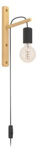 ZIDNA LAMPA 1xE27 DRVO/CRNI KABEL POCKLEY 44013