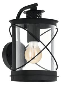 VANJSKA ZIDNA LAMPA 1xE27 ČELIK/CRNA HILBURN 94843